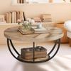 2-х уровневый деревянный круглый журнальный столик современный ночной столик для хранения диван приставной шкафчик стол с нижней полкой для мебели для гостиной