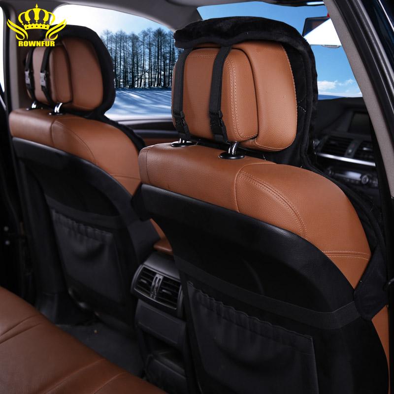 AUTOROWN из натуральной австралийской овчины, короткий шерстяной чехол для автомобильного сиденья, теплый, мягкий, универсальный размер, автомобильные аксессуары для интерьера, бесплатно