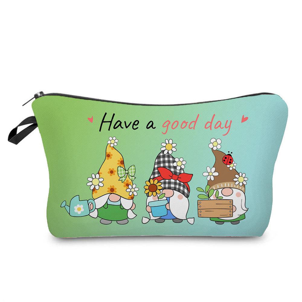 Женская косметичка с принтом гномов, органайзер для туалетных принадлежностей, дорожный кейс для хранения 6392