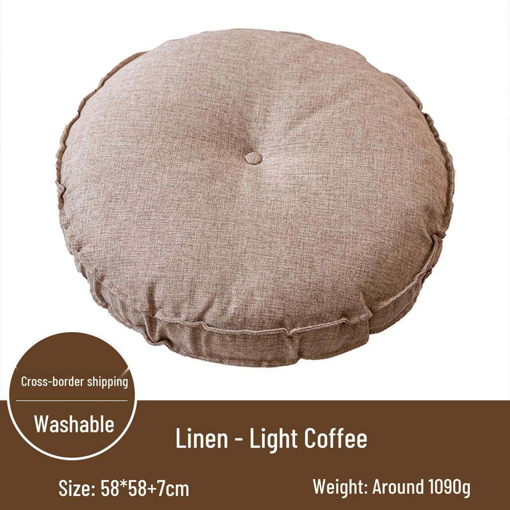 Thick Round Meditation & Floor Cushion - Washable, Cozy Bay Window Seat