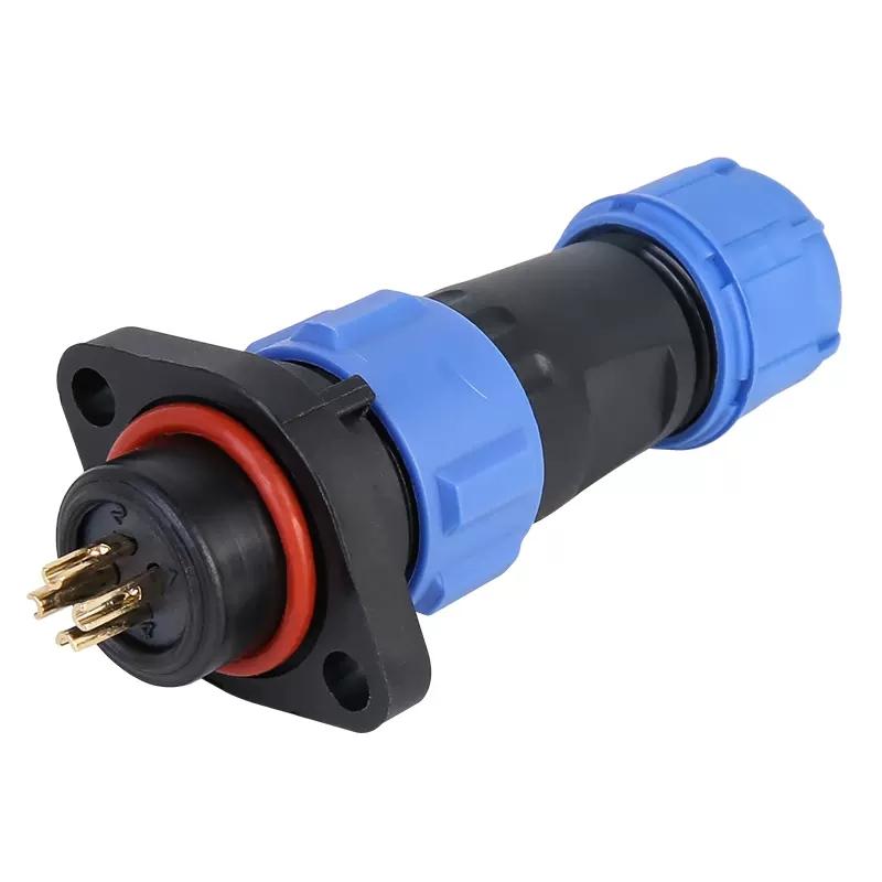IP68 aviation plug socket connector M/P flange SP/SD13/16/17/20/21 2/3/4/5PIN male female butt joint waterproof and dustproof