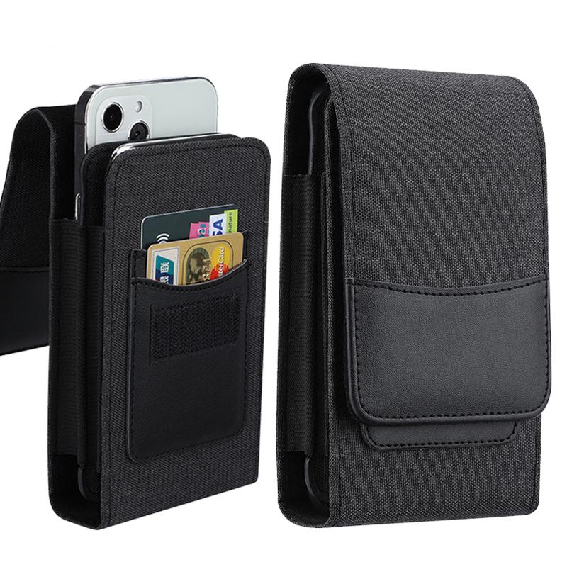 Universal Nylon Belt Waist Bag Cell Phone Pouch Holster Case with Belt Clip Cover for iPhone 13 12 11 Pro Max Samsung Galaxy S22