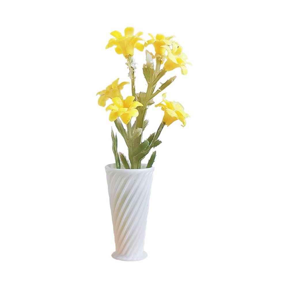 Miniature Size Dollhouse Potted Plants Simulated Flower Table Bouquet Dollhouse Display