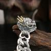 Domineering Trend Silver Men Bracelet Dragon Chinese Style Retro Creative Faucet Thick  Jewelry Accessory