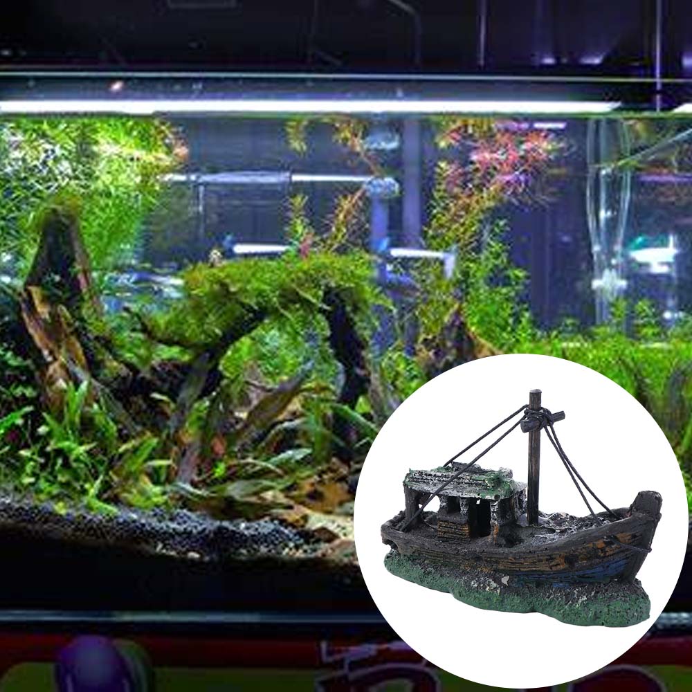Tank Decor Fish Rest Landscaping Accessories Submarine Ornaments Fish Tank Landscape Sunken Ship