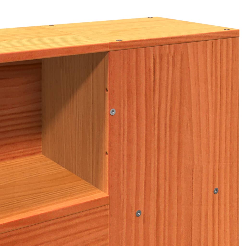 Headboard with Storage Space Wax Brown 135 cm Solid Pine Wood