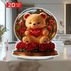 Милый Мишка Любви Домашнее Украшение Орнамент 1шт с Основанием Идеальный Подарок для Партнеров для Домашнего и Офисного Декора