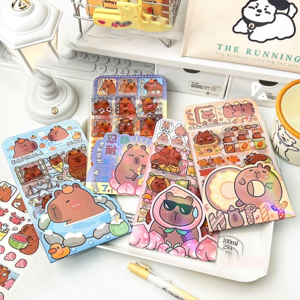 4 шт./пакет креативные канцелярские наклейки милые Capybara Ledger материал школьные принадлежности