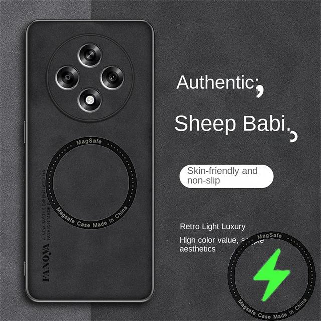 Чехол из овечьей кожи Magsafe для OPPO Reno 12 12 Pro с беспроводной зарядкой, противоударный, магнитный, совместимый с чехлом Magsafe