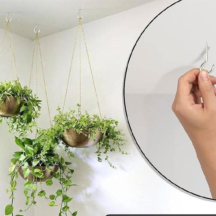 115pcs Metal Ceiling Hook Comprehensive Silver Steel Hook Practical Screw Hooks for Organizing Kitchenware and Tools