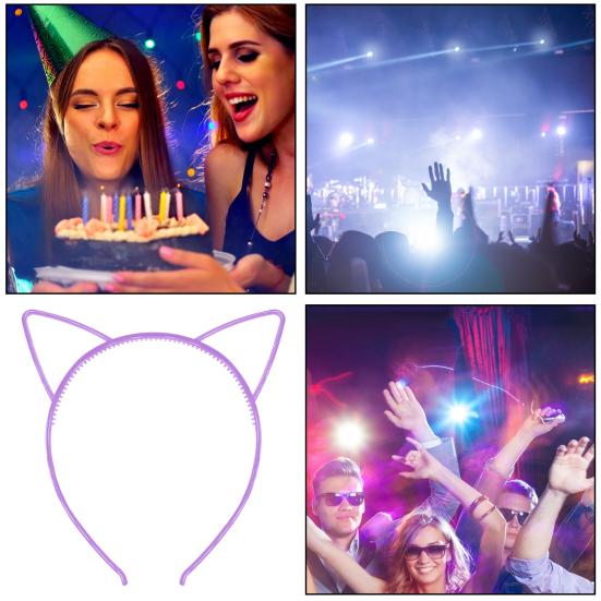 1 пара, детская пластиковая повязка на голову из смолы, светящаяся в темноте обруч для волос с кошачьими ушками, аксессуары для волос для дня рождения, косплея