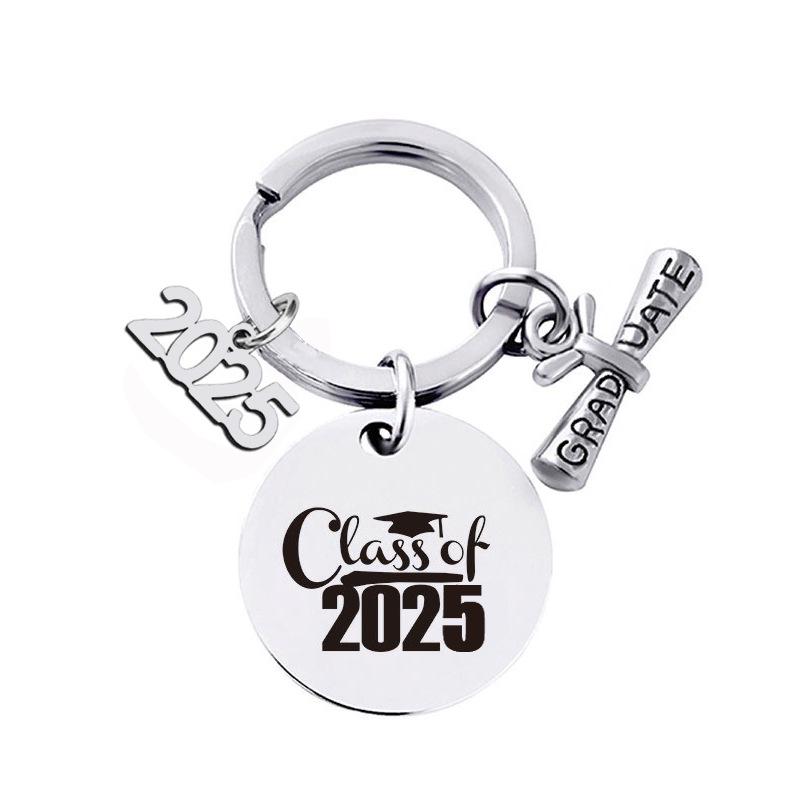 Stainless Steel Keychain for 2025 Graduation - University & High School Senior Gift In European and American Style