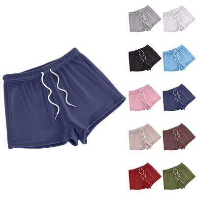 Женские модные пижамные шорты свободного кроя однотонные повседневные брюки