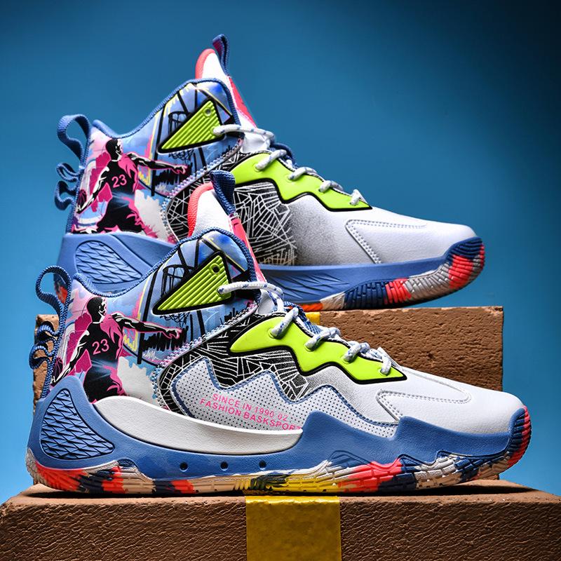 Детские высокие кожаные баскетбольные кроссовки для мальчиков 6-12 лет, осень/зима