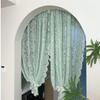 Lace Polyester Mosquito Proof Door Net Screen Hanging Door Curtain Side Fly Free-punch Vintage Lace Curtains Romantic Semi Sheer Floral Lacy Curtain