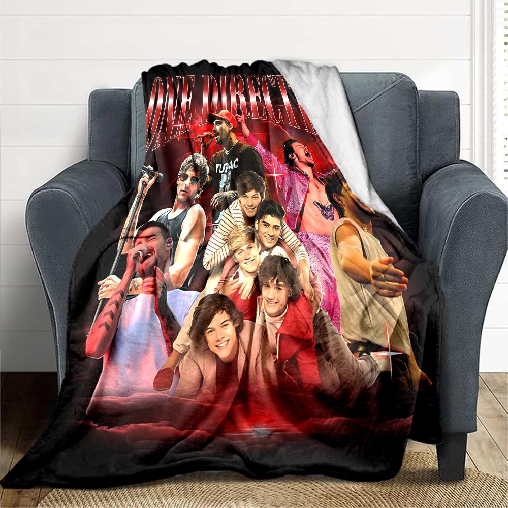 1pc Tupac, One Direction Blanket Soft All Season Throw with Vibrant Design, Perfect for Home, Travel, and Gifts, Ideal for Naps and Camping