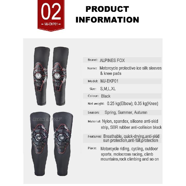 Adult Motorcycle Elbow Pads Arm Sleeves Knee Pads Armor MTB Cycling Knee Protection Motorbike Protective Gears Motocross Guards