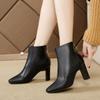 Booties Work Short Shoes for Women Brown Female Ankle Boots Very High Heels Heeled Footwear Y2k Comfortable and Elegant Autumn