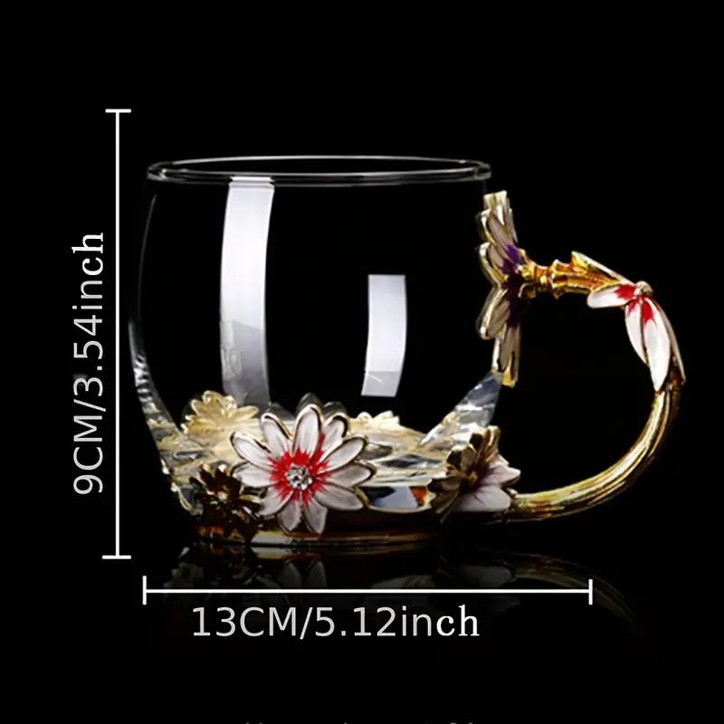 1 шт., цветочные бессвинцовые стеклянные кофейные кружки, чашка чая со стальной ложкой, лучшие подарки на день рождения для женщин, жены, мамы, друзей, матерей, День Святого Валентина