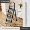 Multi-Functional Folding Indoor A-Frame Step Ladder with Handrail, Thickened Step Stool, Telescopic Design