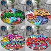 Graffiti Circular Rug - Office Decorative Carpet For Living Room Bedroom Door Mat Floor Rug Computer Chair Area Rug