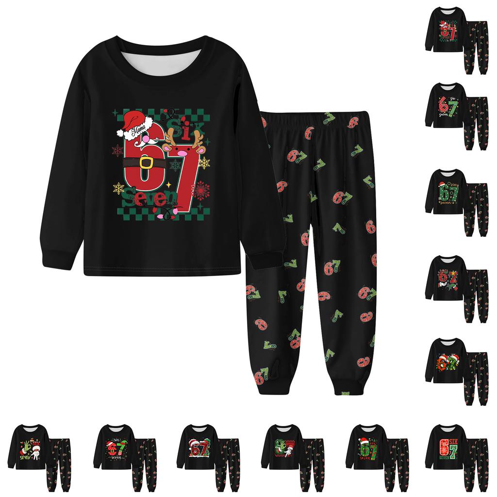 Детский комплект - Тонкий комплект-двойка с принтом для мальчика и девочки с длинными рукавами и брюками