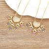Nidin Personalized Gold Plated Boy Girl Kids Heart Pendant Zircon Necklace Mom Child Birthday Colar Mother's Day Gift Jewelry