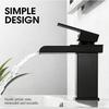 Black Modern Single Hole Waterfall Widespread Vessel Faucet Hot/Cold Mixer Creative Deck Bathroom Basin Vanity for Laundry Room