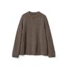 2026 autumn and winter heavy cashmere crew neck loose knitted jumper sweater lazy sweater women's yak down bottoming shirt