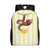 Curious George Monkey Backpack Male Polyester Trekking Backpacks Breathable Cute High School Bags Rucksack