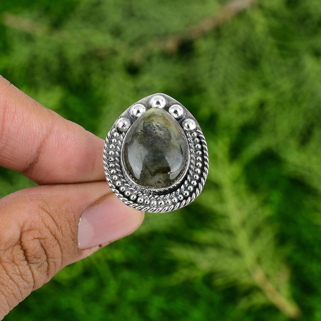 Грушевидный лабрадорит, свадебное модное кольцо для сестры, ювелирное изделие из серебра 925 пробы