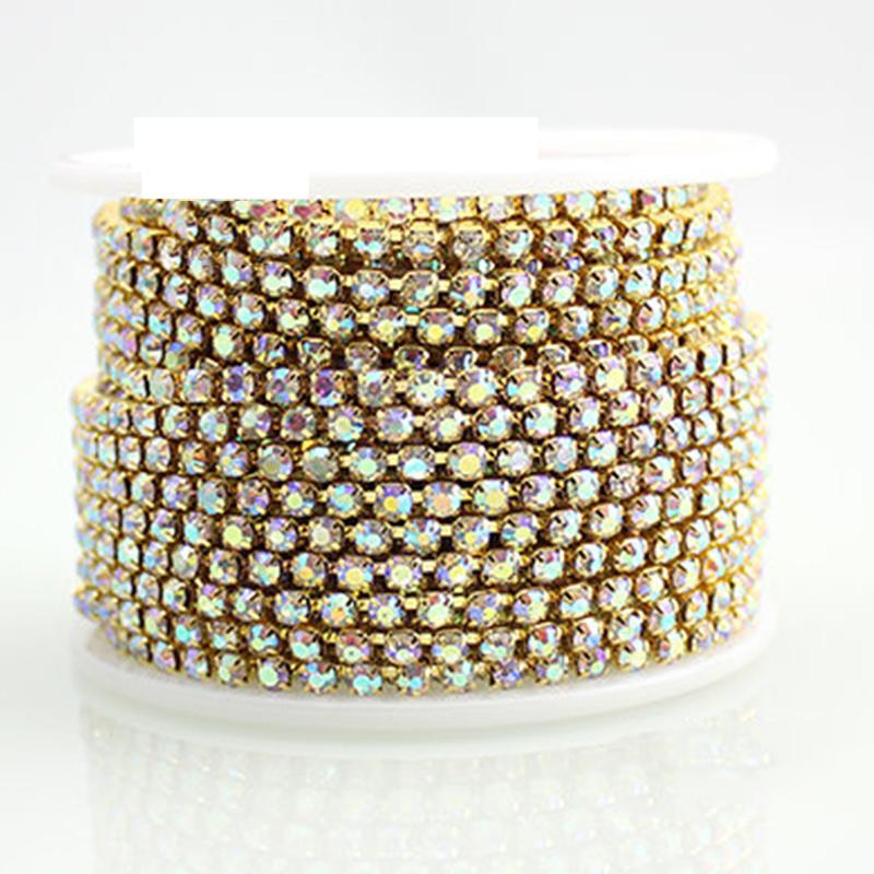 Лучшая цепочка со стразами, 10 м, отделочная лента, хрустальное стекло, прозрачные блестящие стразы, декор «сделай сам»