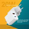 Двухпортовое многофункциональное быстрое зарядное устройство A+C PD20W Европейский стандарт Сертификация CE для смартфонов