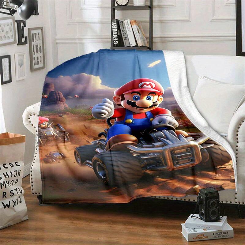 1 шт. Плюшевое одеяло в стиле Super Mario Kart - Мягкое, Удобное, Всесезонный Подарок для Геймеров и ФанатовB06014m