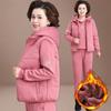 Women's Winter Thickened Leisure Suit Hooded Long-sleeved Sleeveless Vest + Warm Pants Two-piece Set