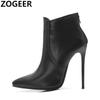 Модные черные женские ботильоны весна осень модные туфли с острым носком женские туфли на каблуке сексуальные короткие сапоги для ночного клуба серые большой размер 45