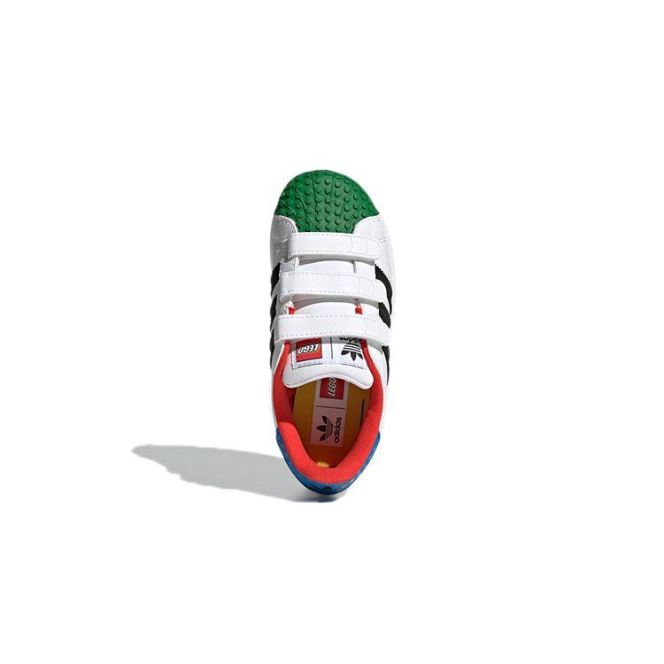 Детские кроссовки LEGO x adidas Superstar CF J Белый Желтый Зеленый Облачно-белый Основной черный Оборудование-желтый H03964