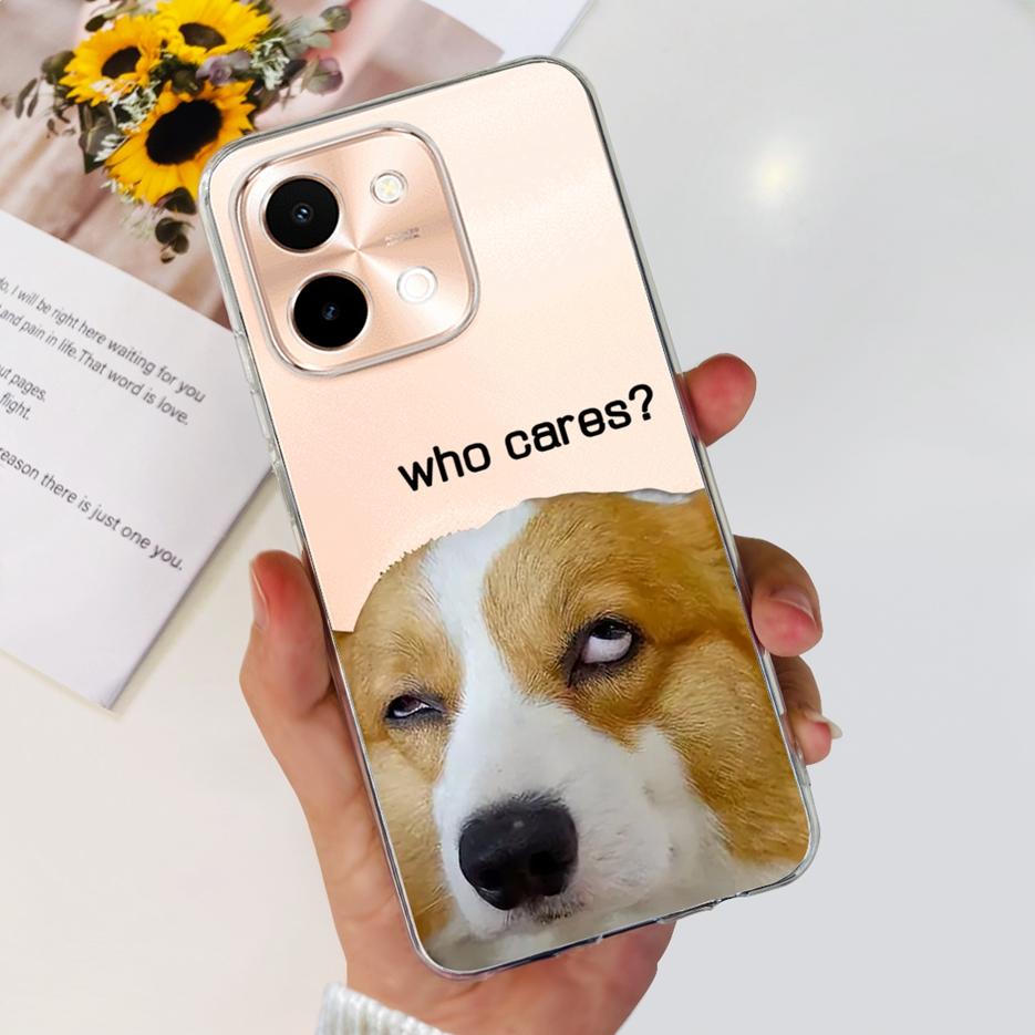 Для Vivo Y28 4G Чехол V2352 Милый Кот Панда Расписная Крышка Мягкий Силиконовый Чехол для Телефона Для Vivo Y28 Y 28 VivoY28 4G Funda 6.68'' Coque