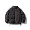Unisex Winter Corduroy Puffer Jacket Thick Warm Stand Collar Casual Oversized Cotton Coat Teens Adults