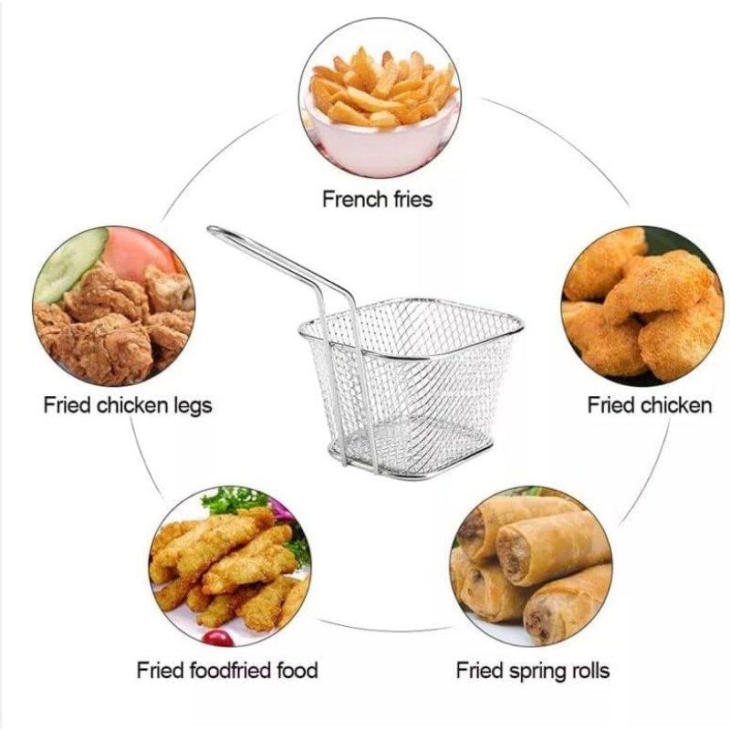 Stainless Steel French Fries Basket Mesh Kitchen Frying Tools Chips Fryer Cooking Frying Basket Strainer