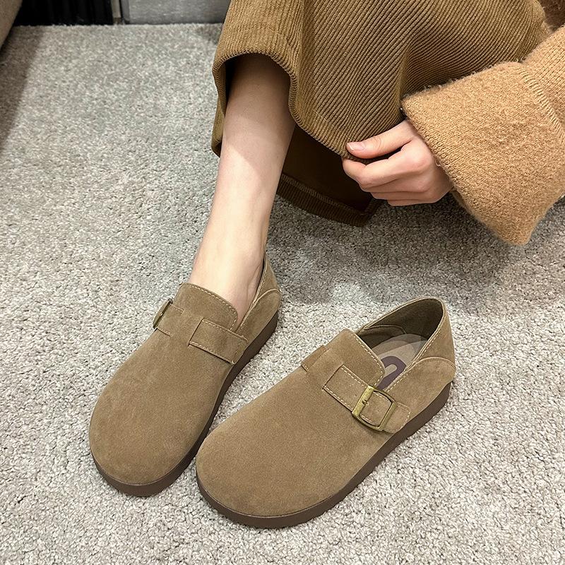 thick-soled all-inclusive thin Ken shoes women's spring and autumn retro one-pedal lazy shoes flat-soled women's shoes