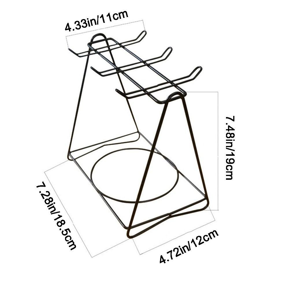 6 Cups Vertical Coffee Cup Rack Iron Cup Plate Rack Sturdy Cup Drying Stand  Coffee Mugs