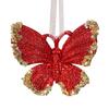 Glitter Sequined Christmas Ornament Red Snowflake/Butterfly/Star/Reindeer/Ballerina Hanging Decoration for Xmas Tree Doors Windows Walls Holiday Home
