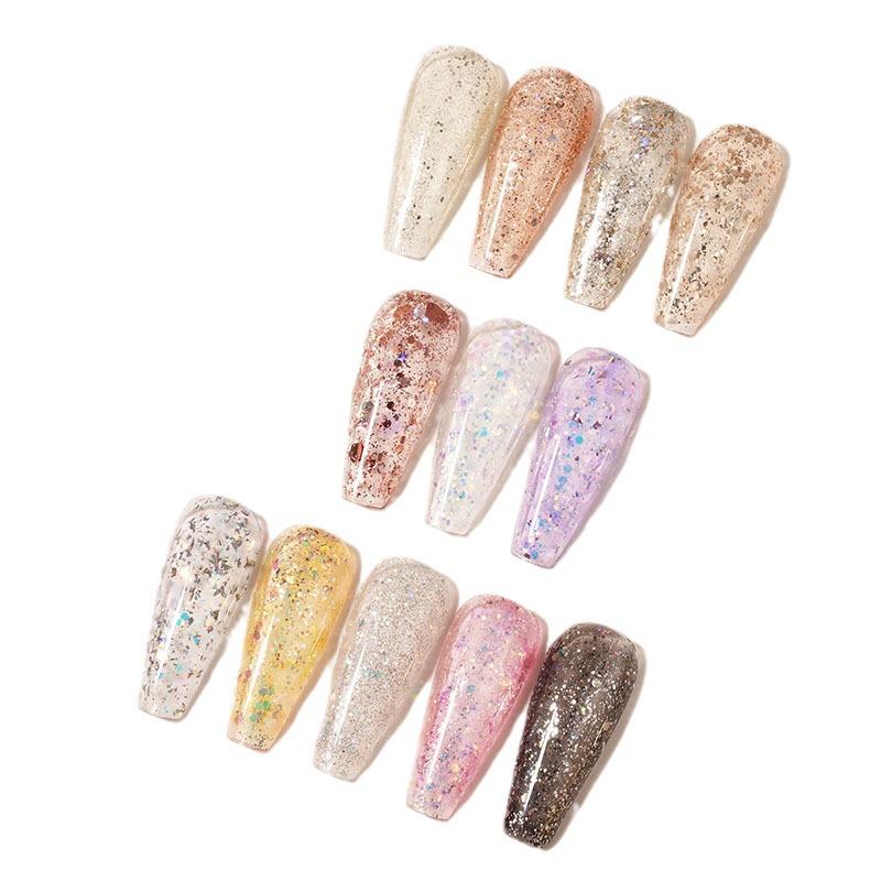 2024 Супер Вспышка Серебряный Бриллиантовый Глиттер Гель-лак для Ногтей