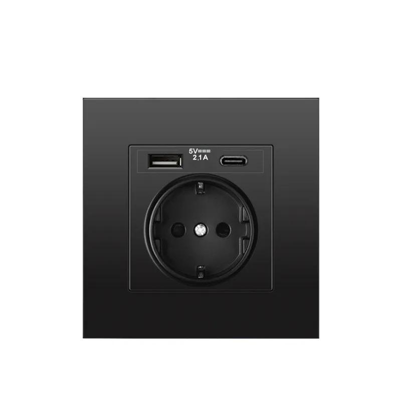 Depoguye Black Wall Power Button,International General Push Button Light Switch, Villa Hotel On Off Switch 220V 86mm*86mm