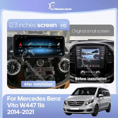 12,3" Android 12 Автомобильный Мультимедийный Видео Плеер Для Mercedes Benz Vito 116 W447 2014-2025 GPS Навигация 8-ядерный CarPlay 4G 360Камера