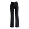 Winter Plush Thickened Denim Trousers for Women's New High-waisted and Slim and Versatile Warm Flared Pants
