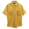 70s Vintage Made In USA Short Sleeve Box Silhouette Cotton Shirt L Yellow Men's Used