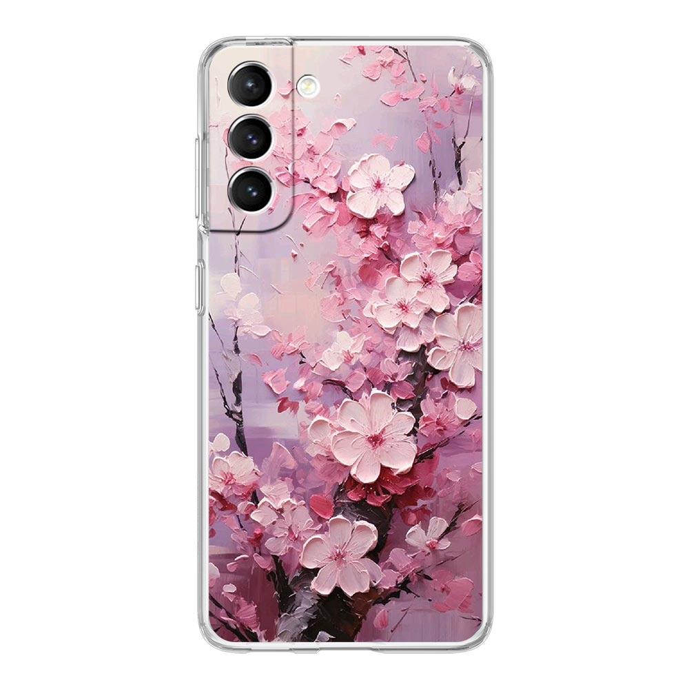 Чехол для телефона 'Цветущая вишня' для Samsung Galaxy S24 S23 S22 S20 Ultra S21 FE 5G S10 S9 Plus S10E S8 Мягкий силиконовый прозрачный чехол