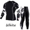 2 шт./компл. Мужской спортивный костюм с принтом, компрессионная футболка, брюки, тренировочный рашгард, тайтсы